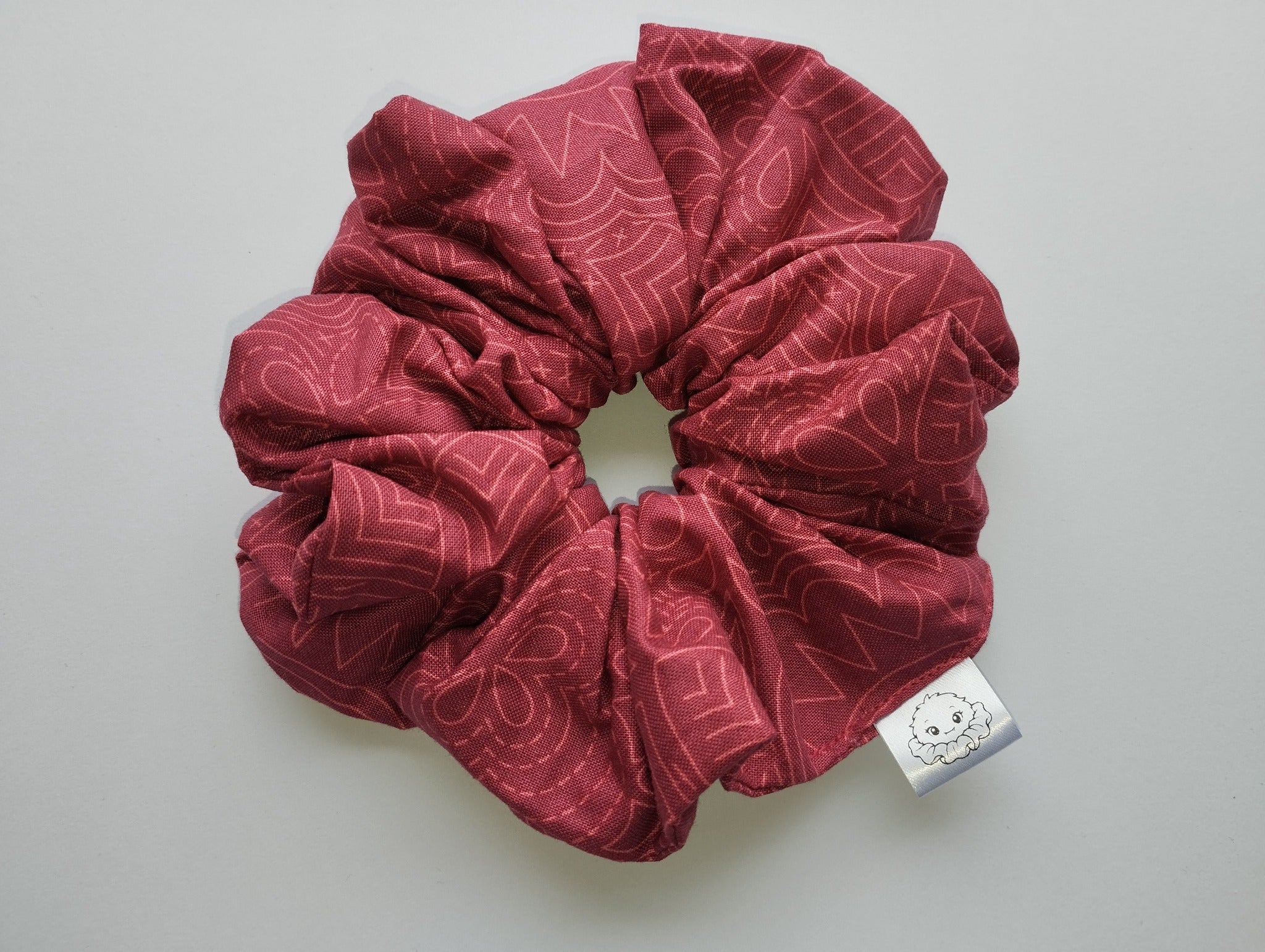 Raspberry Jam Jumbo Scrunchie handmade in Cumbria by Scrunchlings