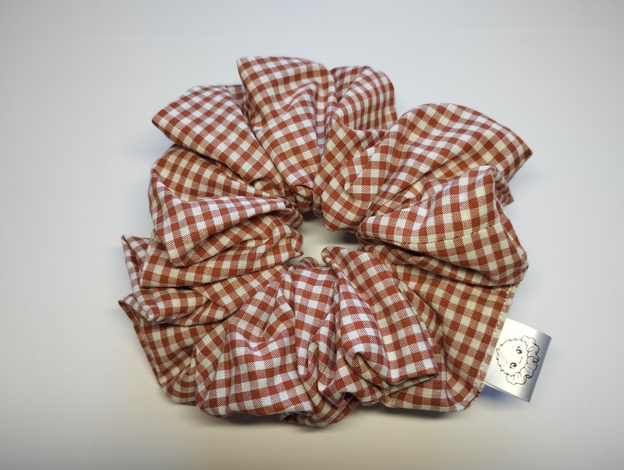 Berry Gingham Jumbo Scrunchie handmade in Cumbria by Scrunchlings