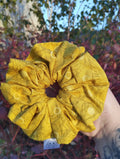 Buttercup Jumbo Scrunchie, front view showing the gathered shape