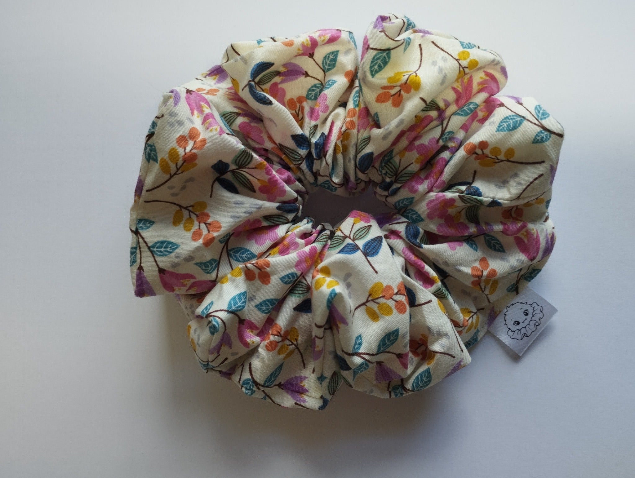 Garden Party Jumbo Scrunchie handmade in Cumbria by Scrunchlings