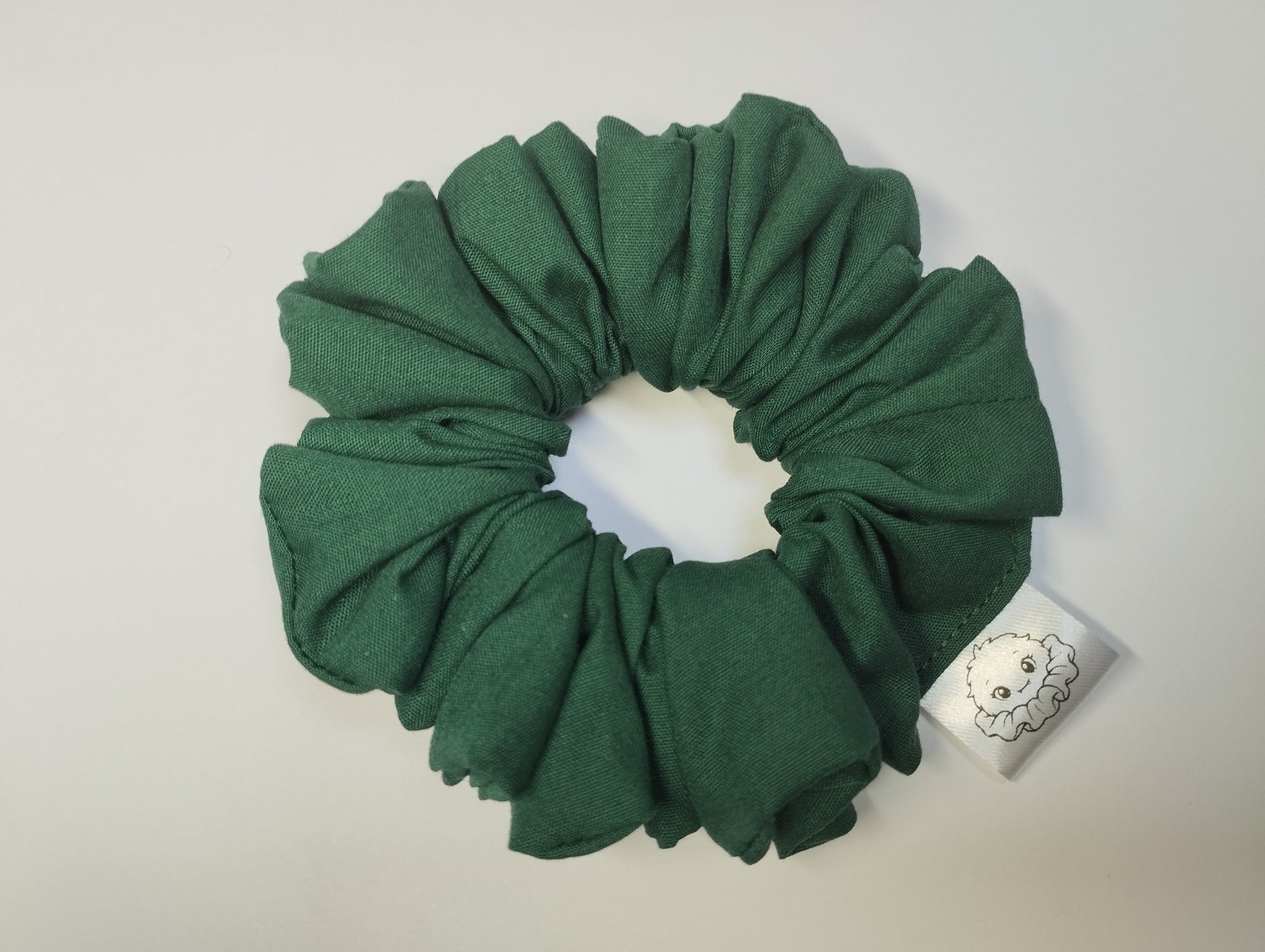 Forest Green medium scrunchie handmade in Cumbria by Scrunchlings