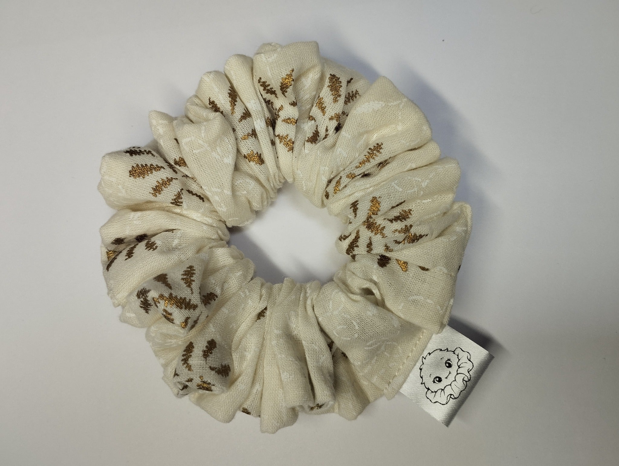 Golden Sprig Medium Scrunchie handmade in Cumbria by Scrunchlings