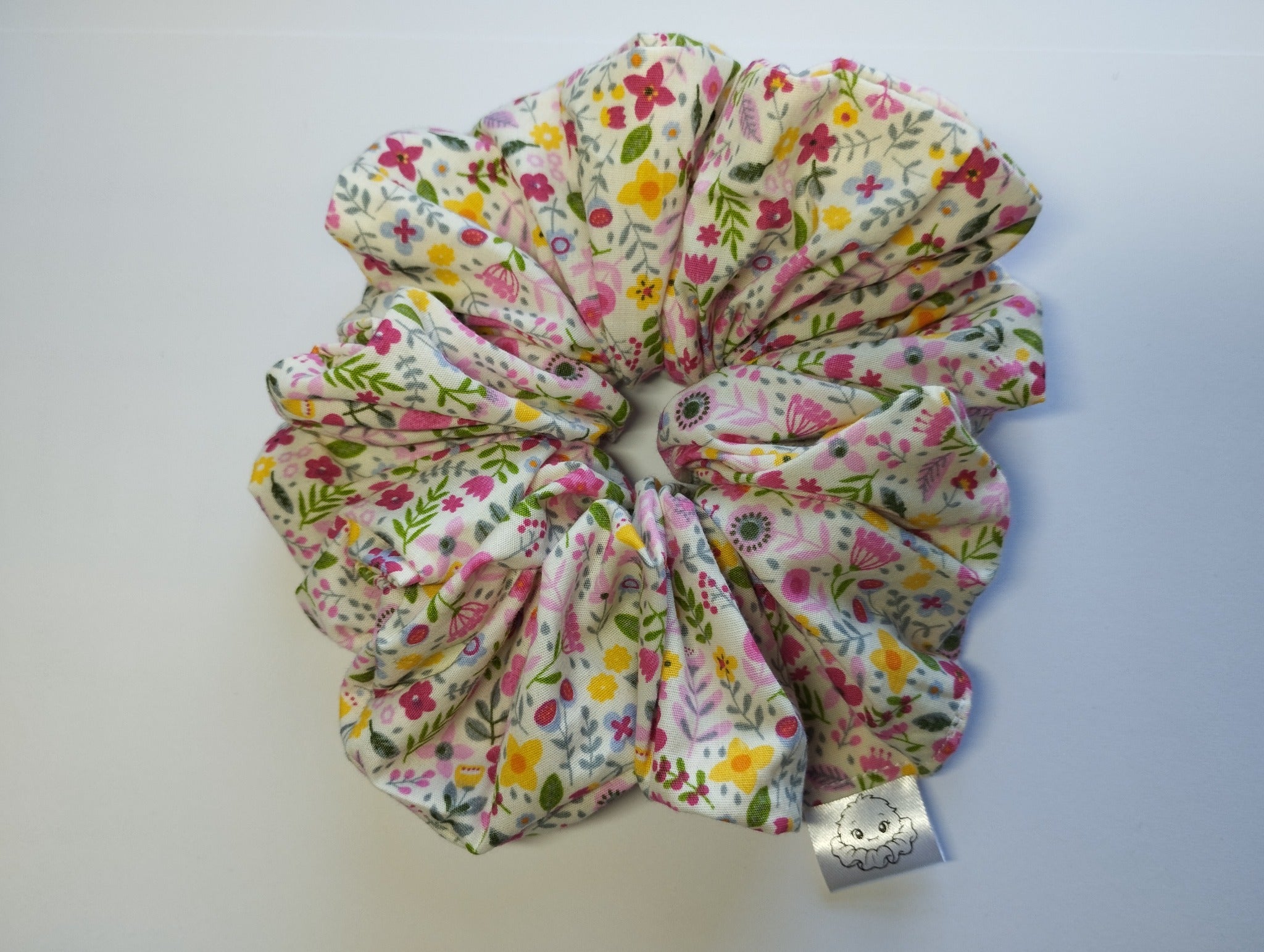 Blossom Meadow Jumbo Scrunchie handmade in Cumbria by Scrunchlings
