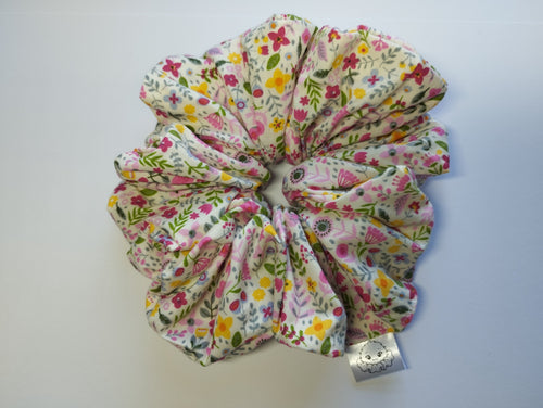Blossom Meadow Jumbo Scrunchie handmade in Cumbria by Scrunchlings