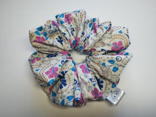 Blue Flutter Jumbo Scrunchie handmade in Cumbria by Scrunchlings