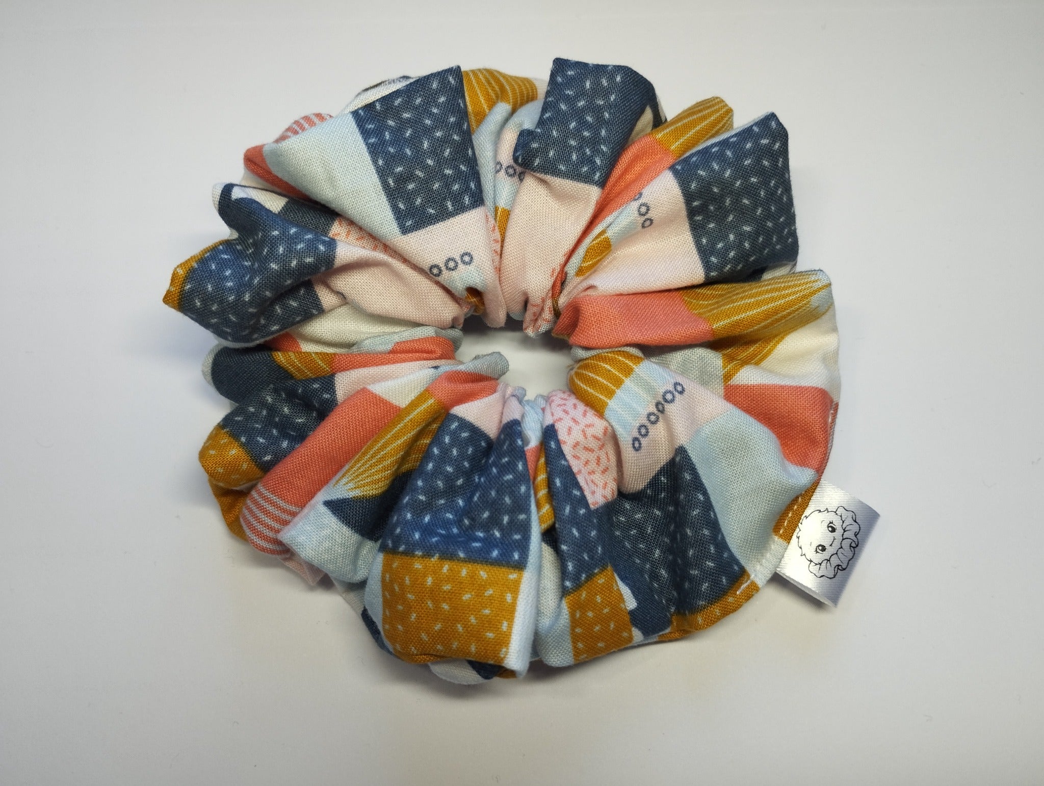 Patchwork Pop Jumbo Scrunchie handmade in Cumbria by Scrunchlings