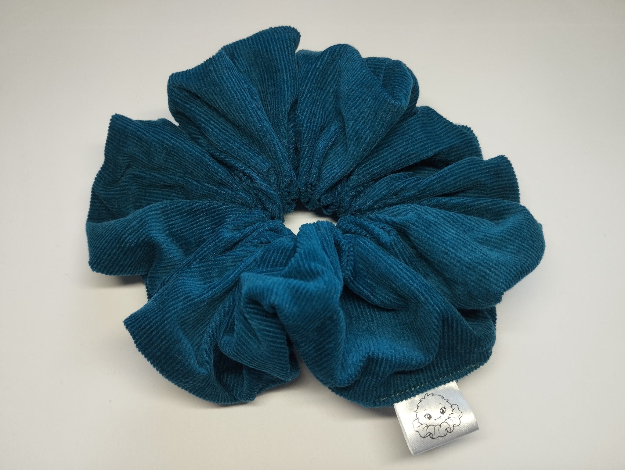 Deep Teal Jumbo Scrunchie handmade in Cumbria by Scrunchlings