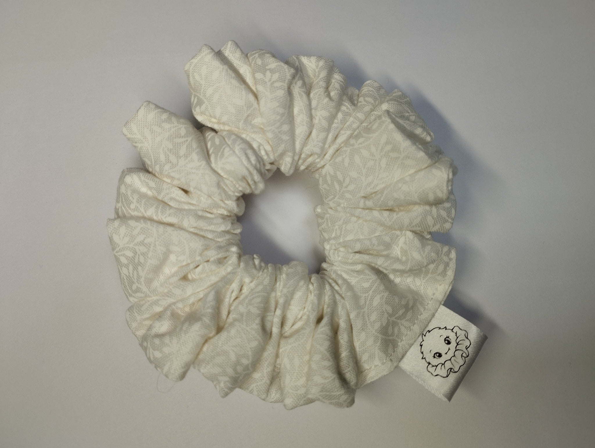 Ivory Garden medium scrunchie handmade in Cumbria by Scrunchlings