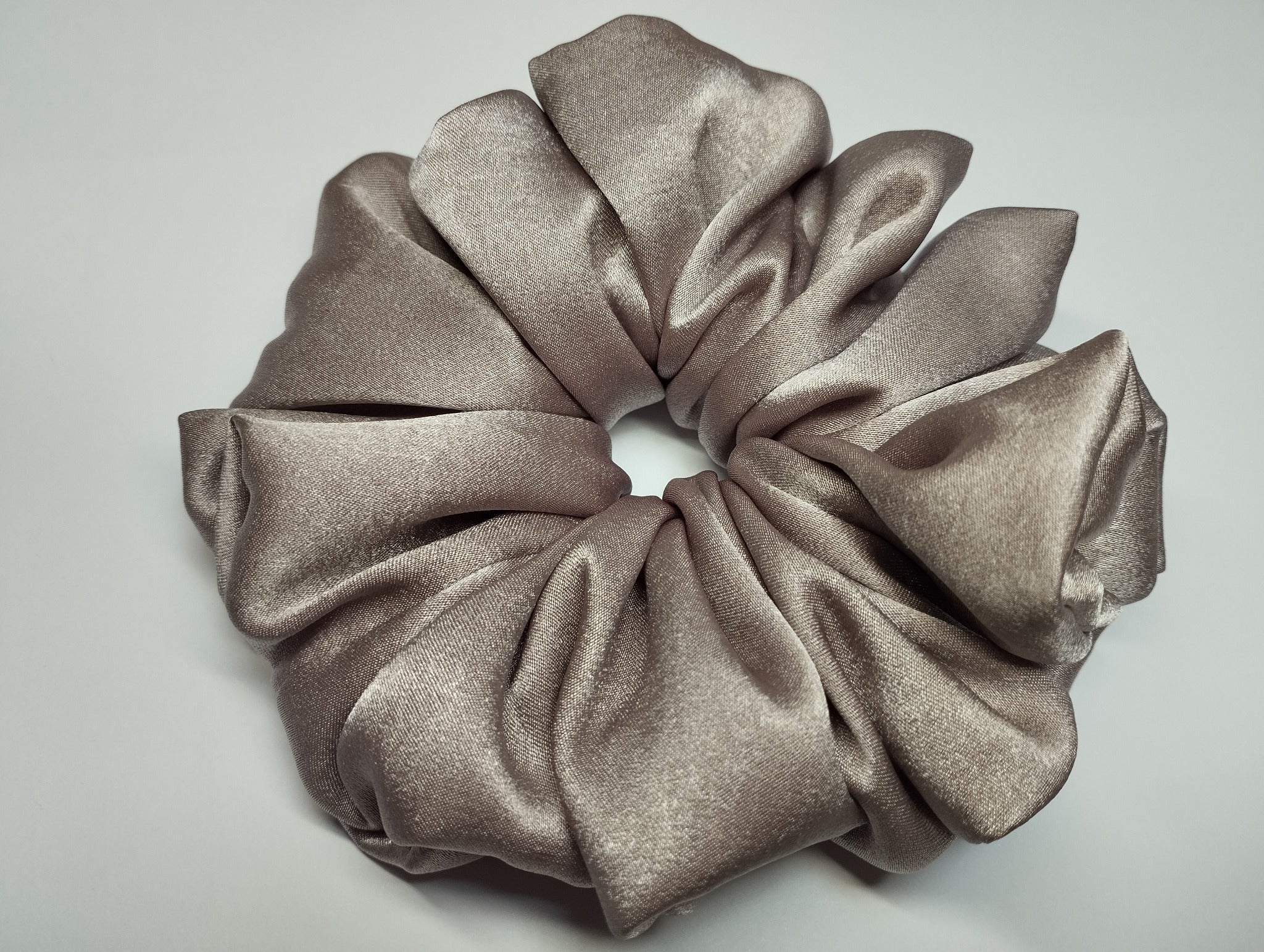 Light Violet Satin jumbo scrunchie handmade in Cumbria by Scrunchlings