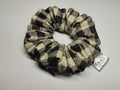 Monochrome Tartan medium scrunchie handmade in Cumbria by Scrunchlings