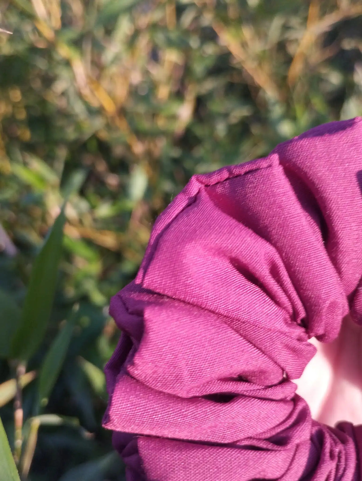 Plum Jam Medium Scrunchie, fabric close-up