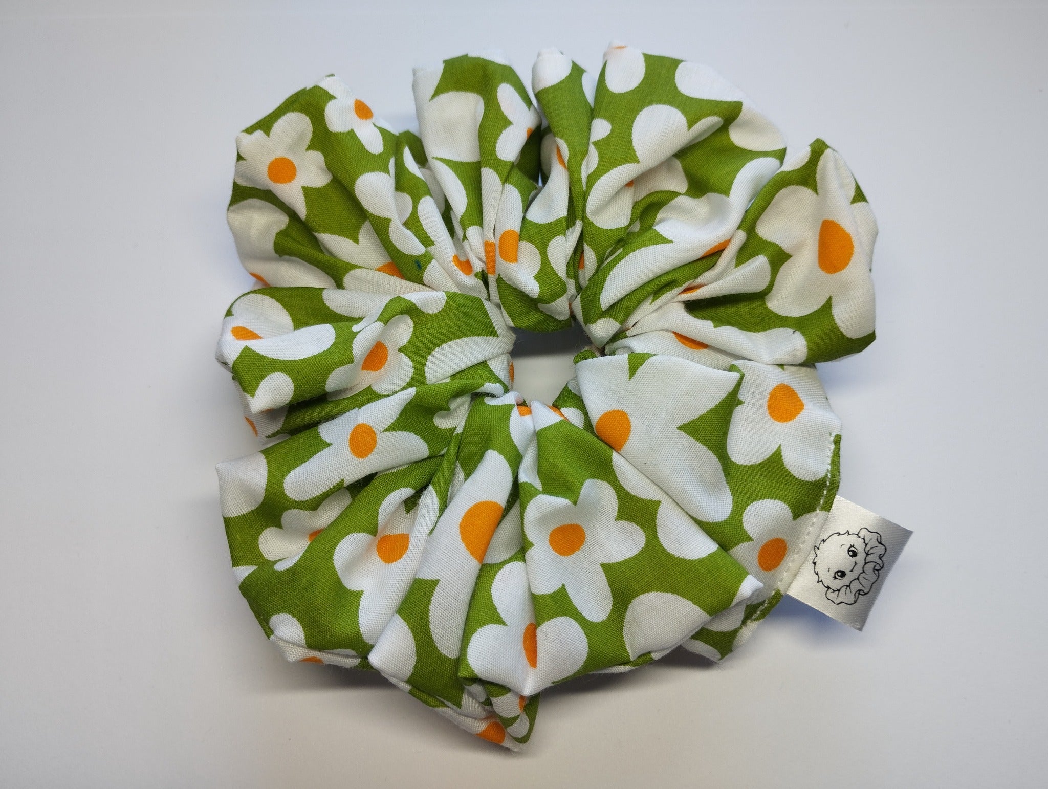 Daisy Meadow Jumbo Scrunchie handmade in Cumbria by Scrunchlings
